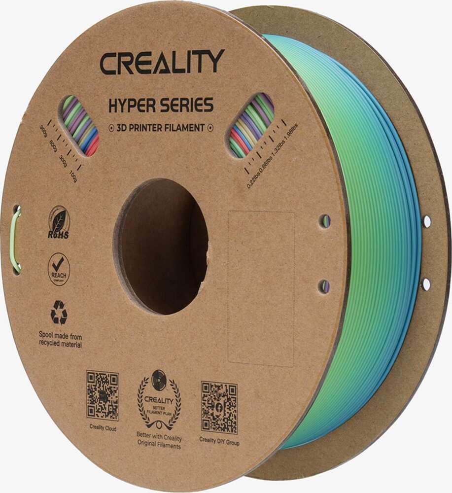 CREALITY HYPER PLA  RAINBOW WILD BLOSSOM SHORT GRAD.- FAST PRINTING FILAMENT WITH CFS TAG 1KG 1.75