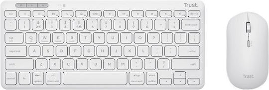 TRUST DESKSET LYRA US WIRELESS MOUSE AND KEYBOARD WHITE 25073