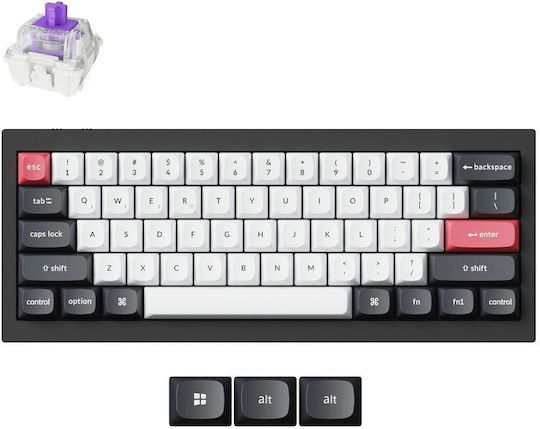 KEYCHRON Q4 HE (Q4H-C1) QMK WIRELESS CUSTOM HALL EFFECT KEYBOARD PURPLE SWITCH 60% US LAYOUT
