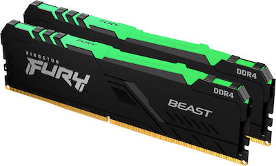 KINGSTON MEMORY KF432C16BB2AK2/16FURY BEAST RGB DDR4, 3200MT/S, 16GB,KIT OF 2, RGB