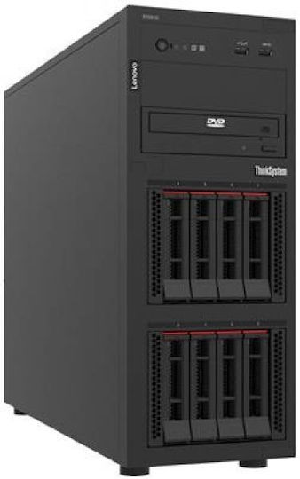 LENOVO ST250 V3 XEON E-2436 6C (2.9GHZ 12MB CACHE/65W), 1X32GB, O/B, 2.5'' HS (8), RAID CONTROLLER 5350-8I, 2X1GBE, HS 800W TITANIUM, XCC2 PLATINUM, NO DVD, 3Y BASIC NBD