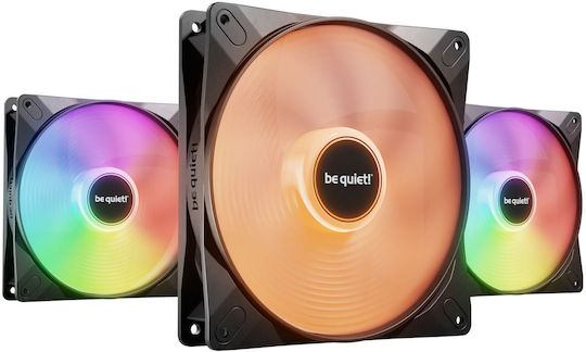 BEQUIET FAN LIGHT WINGS LX 140MM PWM TRIPLE PACK BL127, ARGB, 1200RPM, 56CFM/95M3/H, 22,9DB, LIFESPAN 60000H, BLACK, 3YW.