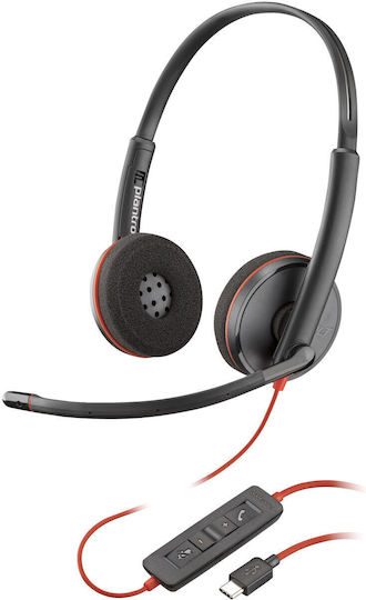 POLY BLACKWIRE 3220 STEREO USB-C HEADSET +USB-C/A ADAPTER - 93S87AA