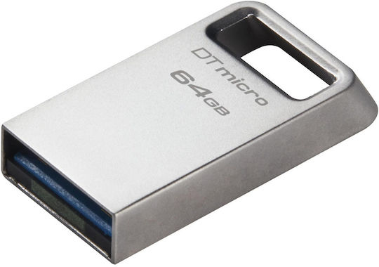 KINGSTON DATATRAVELER MICRO GEN2 64GB USB 3.2 STICK SILVER (DTMC3G2/64GB) (KINDTMC3G2-64GB)