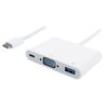 POWERTECH USB-C DOCKING STATION PTH-035, VGA/USB/USB-C PD, ΛΕΥΚΌ