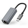 POWERTECH CONVERTER USB TYPE-C ΣΕ ETHERNET RJ45 PTH-044, 1000MBPS, ΓΚΡΙ