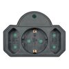 POWERTECH ΑΝΤΆΠΤΟΡΑΣ ΡΕΎΜΑΤΟΣ PT-817, 1X SCHUKO, 2X EURO, 16A, ΜΑΎΡΟΣ