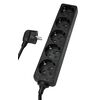 POWERTECH ΠΟΛΎΠΡΙΖΟ PT-870, 5X SCHUKO, 16A, 1,5M, ΜΑΎΡΟ