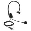 DELOCK HEADPHONES ΜΕ ΜΙΚΡΌΦΩΝΟ 27177, MONO, USB, VOLUME CONTROL, ΜΑΎΡΑ