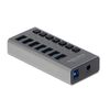 DELOCK USB HUB ΜΕ ΔΙΑΚΌΠΤΕΣ 63669, 7X USB, 5GBPS, LED, ΓΚΡΙ