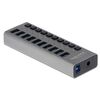 DELOCK USB HUB ΜΕ ΔΙΑΚΌΠΤΕΣ 63670, 10X USB, 5GBPS, LED, ΓΚΡΙ