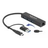 DELOCK DOCKING STATION 64149 3X USB 3.2 GEN 1/LAN 1000MBPS, 5GBPS, ΜΑΎΡΟ