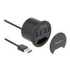 DELOCK USB HUB 64153, 4X USB 3.2 GEN 1, 5GBPS, 60MM, ΜΑΎΡΟ