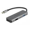 DELOCK USB-C DOCKING STATION 87780, USB & 2X HDMI MST, 4K, ΓΚΡΙ