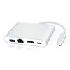 POWERTECH USB-C DOCKING STATION PTH-085, HDMI/RJ45/USB/USB-C PD, ΓΚΡΙ