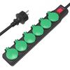 POWERTECH ΠΟΛΎΠΡΙΖΟ PT-1071, 6X SCHUKO, IP44, 16A, 1.5M, ΜΑΎΡΟ