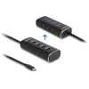 DELOCK USB-C HUB 64233 ΜΕ ΔΙΑΚΌΠΤΕΣ, 4X USB ΘΎΡΕΣ, 10GBPS, ΜΑΎΡΟ