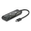 DELOCK CARD READER 91739 ΓΙΑ MICRO SD/SD/CF/MS/XD, USB-C, ΜΑΎΡΟ