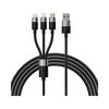BASEIS 3IN1 USB CABLE  STARSPEED SERIES, USB-C + MICRO + LIGHTNING 3,5A, 1.2M BLACK (CAXS000001) (BASCAXS000001)