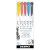 ZEBRA MILDLINER DOUBLE ENDED BRUSH PEN & MARKER BOLD & FINE POINT 5 PACK FRIENDLY MILD SET (ZB-79505) (ZEB79505)