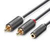 UGREEN CABLE 3.5MM FEMALE - 2X RCA MALE ΓΚΡΙ (10561) (UGR10561)