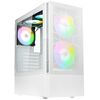 KOLINK OBSERVATORY MX MESH ARGB MIDI TOWER CASE - WHITE (WITH 5 ARGB FANS - 2X140MM & 3X120MM)
