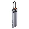 BASEUS HUB 11IN1 METAL GLEAM SERIES USB-C 3X USB 3.0 + 2X HDMI + MICROSD/SD + VGA + AUX (CAHUB-CT0G) (BASCAHUB-CT0G)