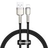 BASEUS BRAIDED USB TO LIGHTNING CABLE ΜΑΎΡΟ 0.25M  (CALJK-01) (BASCALJK-01)