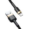 BASEUS CAFULE BRAIDED USB TO LIGHTNING CABLE ΜΑΎΡΟ/ΧΡΥΣΌ 2M  (CALKLF-CV1) (BASCALKLF-CV1)