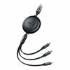 BASEUS BRIGHT MIRROR 2 FLAT / RETRACTABLE USB TO TYPE-C / MICRO USB / LIGHTNING CABLE 3.5A ΜΑΎΡΟ 1.1M  (CAMJ010001) (BASCAMJ010001)