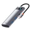 BASEUS METAL GLEAM USB-C DOCKING STATION ΜΕ HDMI 4K PD ΓΚΡΙ (WKWG020113) (BASWKWG020113)