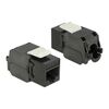 POWERTECH KEYSTONE MODULE RJ45 FEMALE CAB-N150, CAT.6Α UTP 180°, ΜΑΎΡΟ