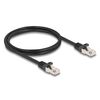 DELOCK ΚΑΛΏΔΙΟ RJ50 80187, S/FTP, 26 AWG, 1M, ΜΑΎΡΟ