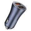 BASEUS GOLDEN CONTACTOR PRO CAR CHARGER, 2X USB, 40W + CABLE USB TO USB-C 1M GRAY (TZCCJD-A0G) (BASTZCCJD-A0G)