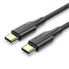 VENTION NYLON BRAIDED TYPE-C TO TYPE-C 3A CABLE 1M BLACK LED TYPE (TAUBF) (VENTAUBF)