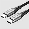 VENTION NYLON BRAIDED TYPE-C TO TYPE-C 3A/PD 60W CABLE 1M GRAY ALUMINUM ALLOY TYPE (TADHF) (VENTADHF)
