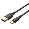 VENTION NYLON BRAIDED USB 2.0 A MALE TO TYPE-C MALE 3A CABLE 1.5M BLACK LED TYPE (CTFBG) (VENCTFBG)