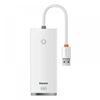BASEUS LITE SERIES HUB 4IN1 USB TO 4X USB 3.0, 25CM WHITE (WKQX030002) (BASWKQX030002)