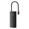 BASEUS LITE SERIES HUB 6W1 USB-C TO 2X USB 3.0 + USB-C + HDMI + SD/TF BLACK (WKQX050001) (BASWKQX050001)