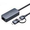 POWERTECH ΑΝΤΆΠΤΟΡΑΣ ΔΙΚΤΎΟΥ PTR-0149, USB & USB-C, 1000 MBPS, ΓΚΡΙ