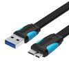 VENTION FLAT USB 3.0 A MALE TO MICRO B MALE CABLE 0.5M BLACK (VAS-A12-B050) (VENVAS-A12-B050)