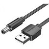 VENTION USB TO DC 5.5MM BARREL JACK POWER CABLE 1.5M BLACK TUNING FORK TYPE (CEYBG) (VENCEYBG)