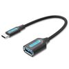 VENTION USB 3.1 (GEN 1) TYPE-C MALE TO A FEMALE OTG CABLE 0.15M BLACK PVC TYPE (CCVBB) (VENCCVBB)