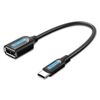 VENTION TYPE-C MALE TO USB A FEMALE OTG CABLE 0.15M BLACK PVC TYPE (CCSBB) (VENCCSBB)