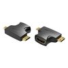 VENTION 2 IN 1 MINI HDMI AND MICRO HDMI MALE TO HDMI FEMALE ADAPTER BLACK (AGFB0) (VENAGFB0)