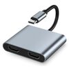 POWERTECH DOCKING STATION PTH-113, 4 ΘΥΡΏΝ, USB-C, 4K, 100W, ΓΚΡΙ