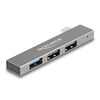 DELOCK USB HUB 64274, 3X ΘΥΡΏΝ, 10GBPS, USB-C ΣΎΝΔΕΣΗ, ΓΚΡΙ