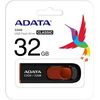 ADATA FLASH USB DRIVE 32GB AC008-32GB-RKD, USB2.0, RETRACTABLE, BLACK/RED, 5YW.