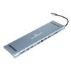 POWERTECH DOCKING STATION BYL-2003U2, 12 ΘΥΡΏΝ, ΒΆΣΗ LAPTOP, USB-C, ΓΚΡΙ