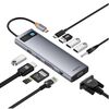 BASEUS HUB 11IN1  STARJOY METAL GLAM SERIES USB-C TO HDMI +VGA + 3 X USB 3.0 + USB 2.0+USB-C PD + RJ45 + SD/TF +35MM (B00030709811-00) (BASB00030709811-00)